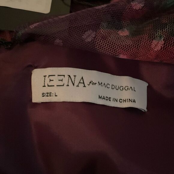 Mac Duggal 2143 Womens FLORAL FLUTTER SLEEVE MIDI DRESS - Picture 14 of 14